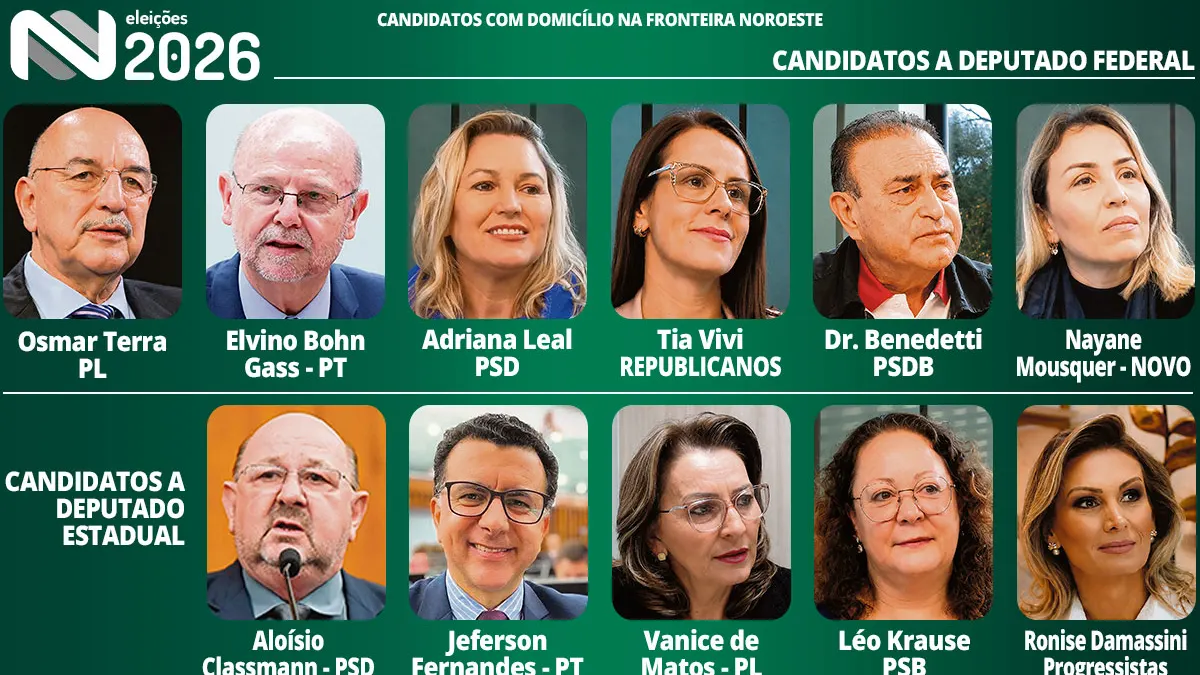 Teremos 11 candidatos domiciliados na Fronteira Noroeste
